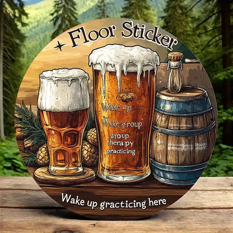 1pc Classic Aluminum Decorative Sign Plaque Skar Group Therapy Practice Beer and Wine Glasses Design
