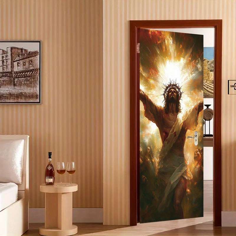 1pc 95.0x214.88cm Jesus Christian Themed Stickers