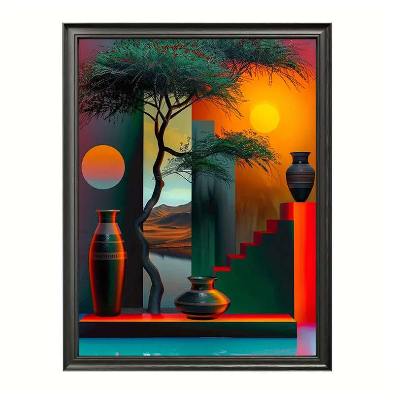1pc An Abstract African-Themed Canvas Art Piece Without a Frame Measuring 30.48X40.64 cm Featuring T