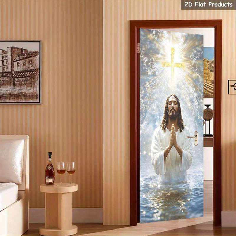 1pc 95.0x214.88cm Jesus Christian Themed Stickers