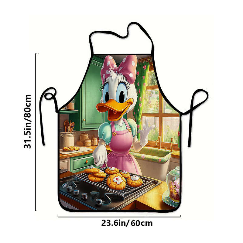 1pc Daisy Duck Authorized A Pattern Printing a Chef Design Apron Durable OilProof Kitchen