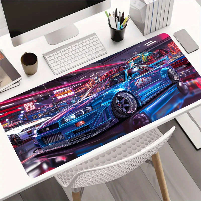 1pc 30x80cm Rubber Car Keyboard Pad Water-Resistant Washable Non-Slip Desk Mat