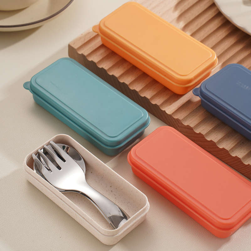 3pcs Set Stainless Steel Short Handle Spoon and Fork Portable Teaspoon for Milk Powder Ice Cr