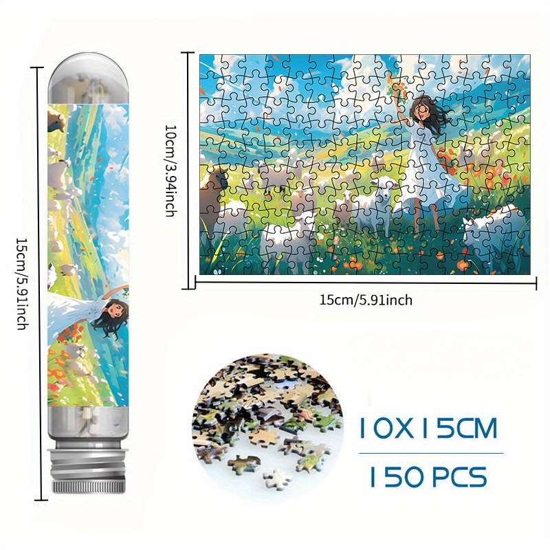 150pcs Mini Test Tube Puzzle for Adults Relax Brain Teaser with Scenic Landscape