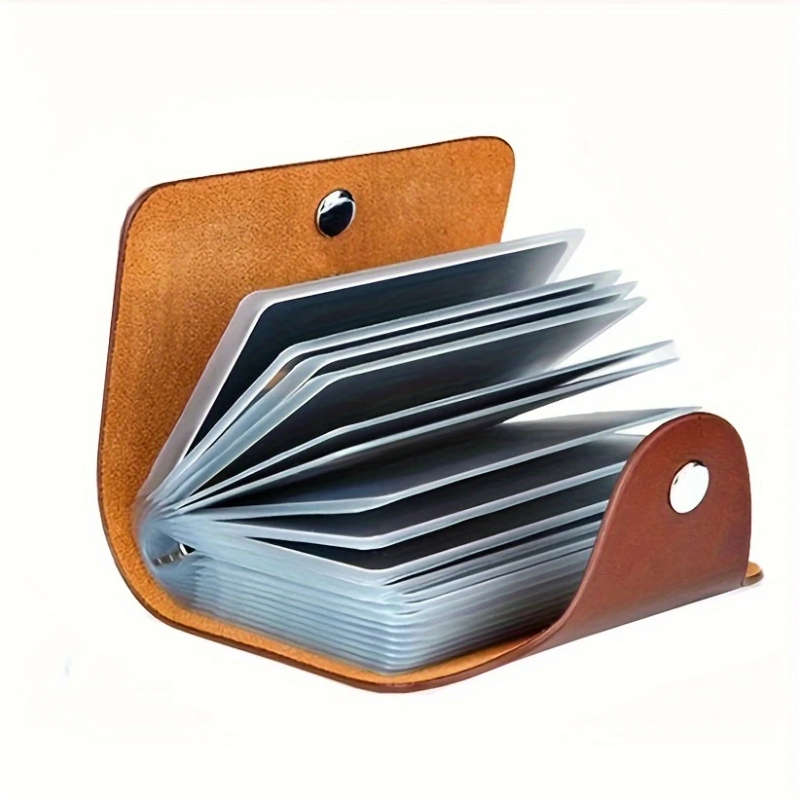 1pc Leather Card Holder 12 Slots Bank Card Wallet Document Organizer Party Supplies No Power Require