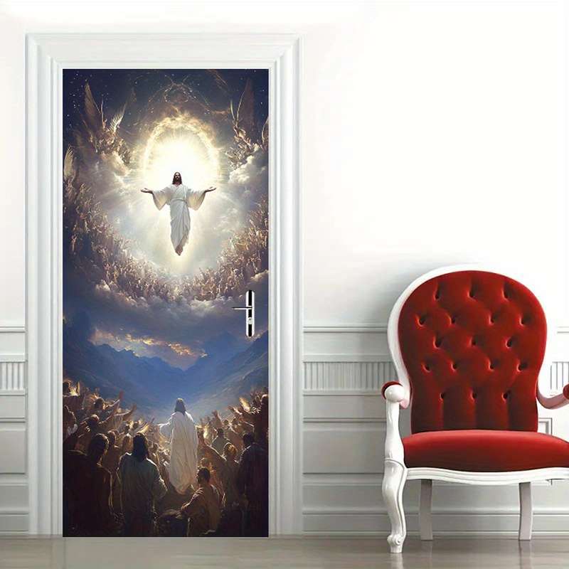 1pc 95.0x214.88cm Jesus Christian Themed Stickers