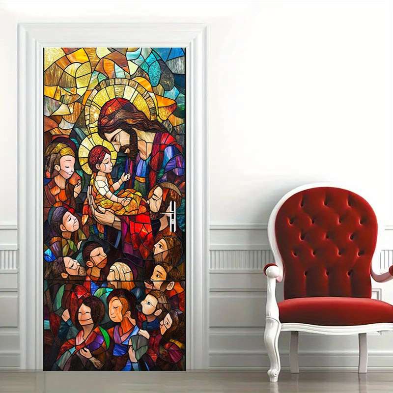 1pc 95.0x209.8cm Jesus Christian Themed Stickers