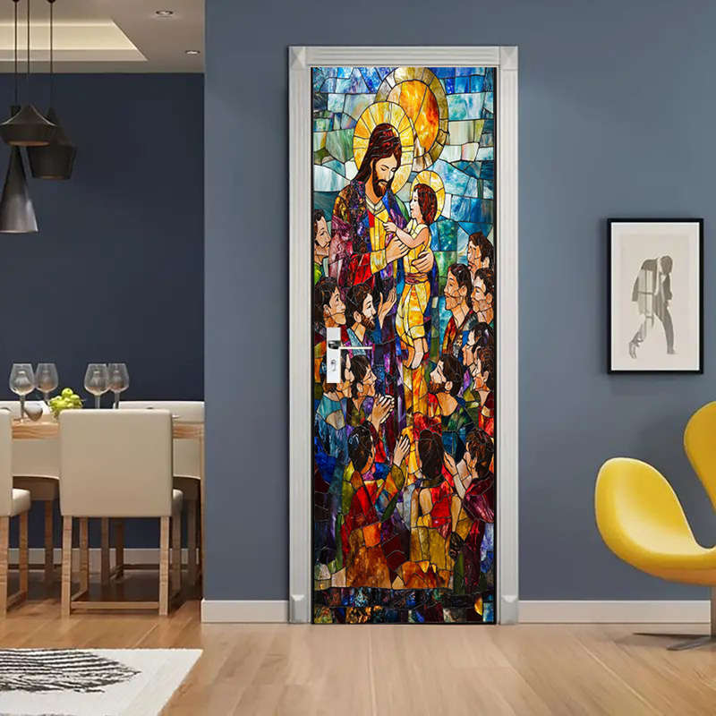 1pc 95.0x209.8cm Jesus Christian Themed Stickers