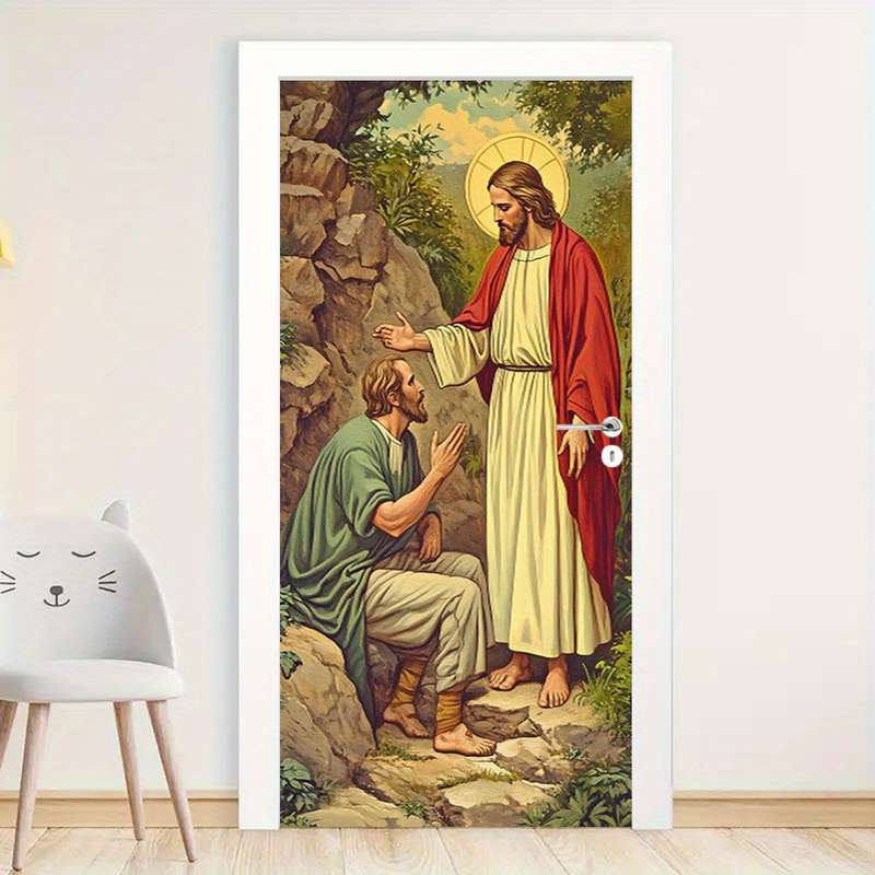 1pc 95.0x214.88cm Jesus Christian Themed Stickers