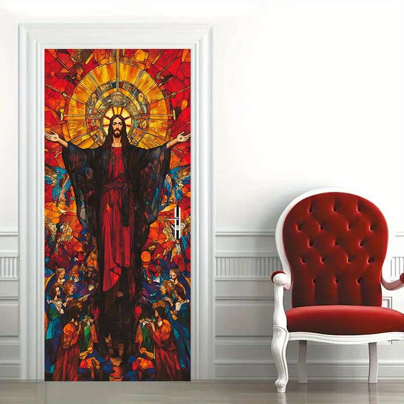 1pc 95.0x209.8cm Jesus Christian Themed Stickers