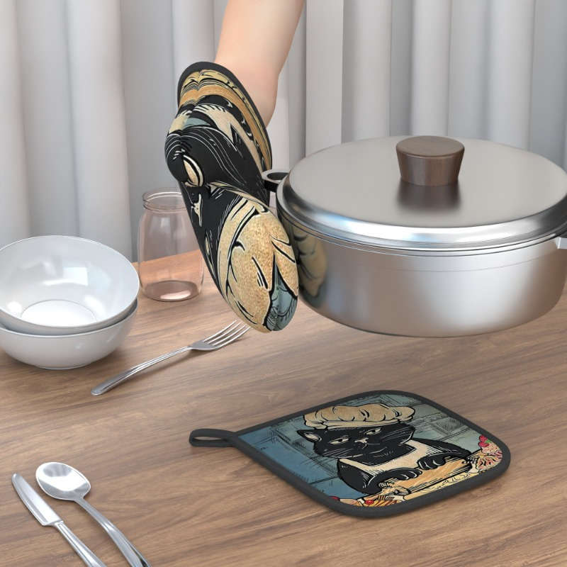 2pcs 26.92x17.02 cmHeat Resistant Oven Mitts And Potholders