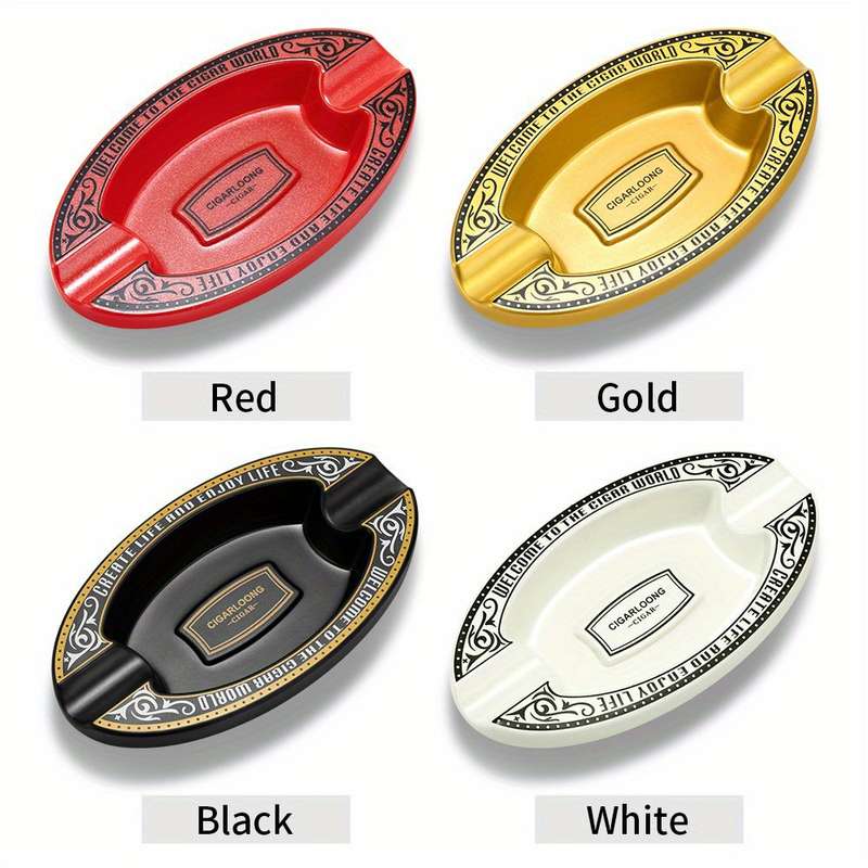 1pc Elegant Cigar Ashtrays with Intricate Designs Large Portable Decorative Snow Cigar Holder f
