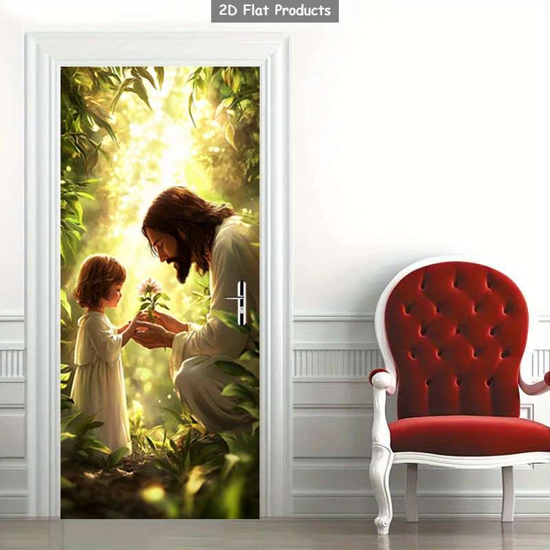 1pc 95.0x209.8cm Jesus Christian Themed Stickers