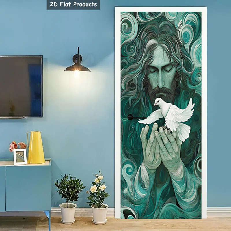 1pc 95.0x209.8cm Jesus Christian Themed Stickers