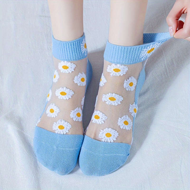 5 Pairs Of Random Colors One Size High Elastic Socks