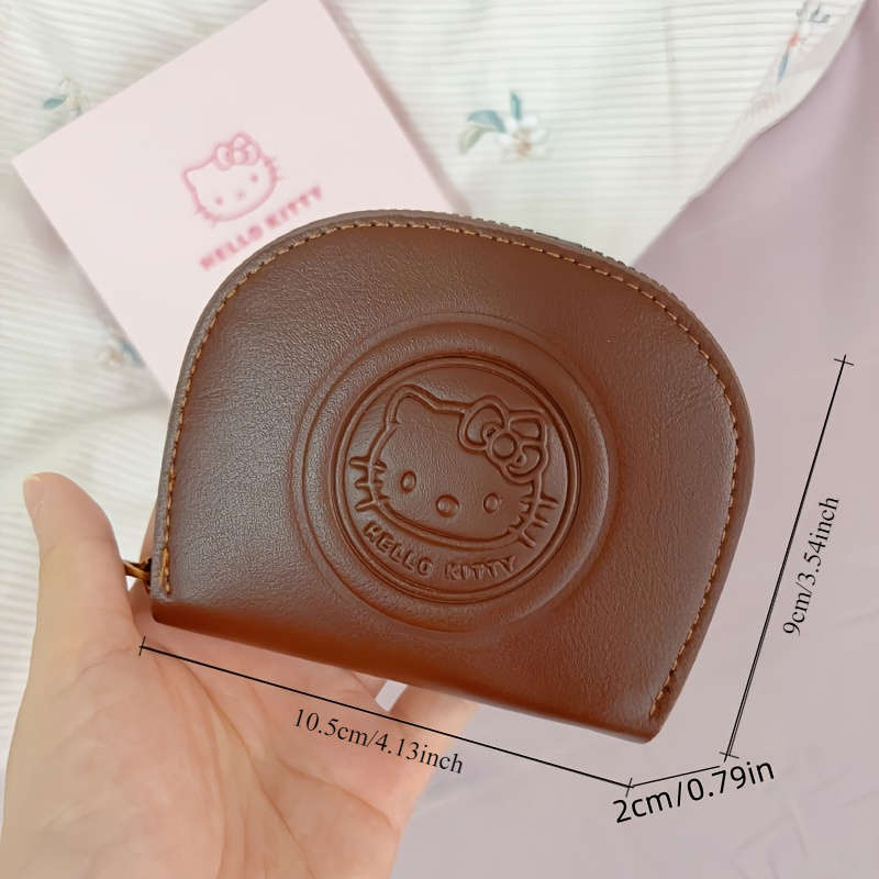 1pc for hello kitty Brown Wallet with Zipper Closure Lightweight Portable Mini Purse for Car