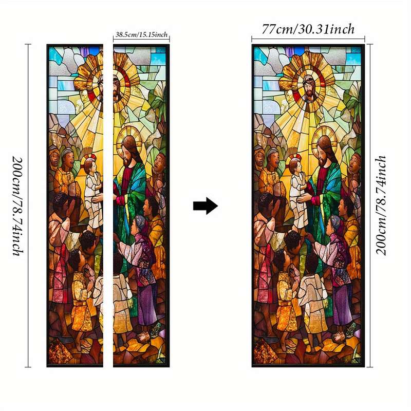 1pc 95.0x209.8cm Jesus Christian Themed Stickers