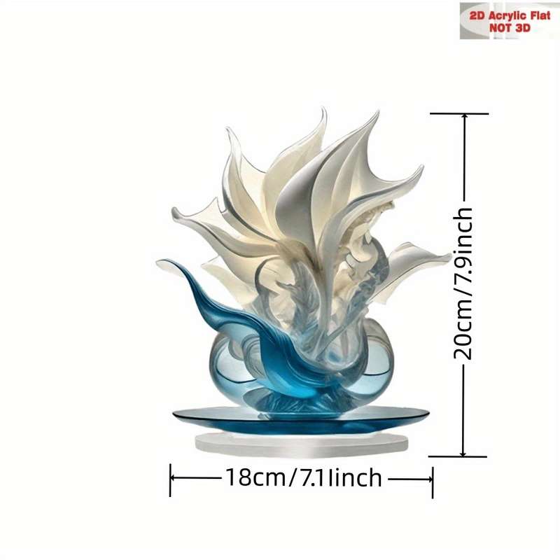 1pc 2D Flat  Elegant Bohemian Acrylic Lily Vase  Print Vibrant Floral Design Desktop Deco