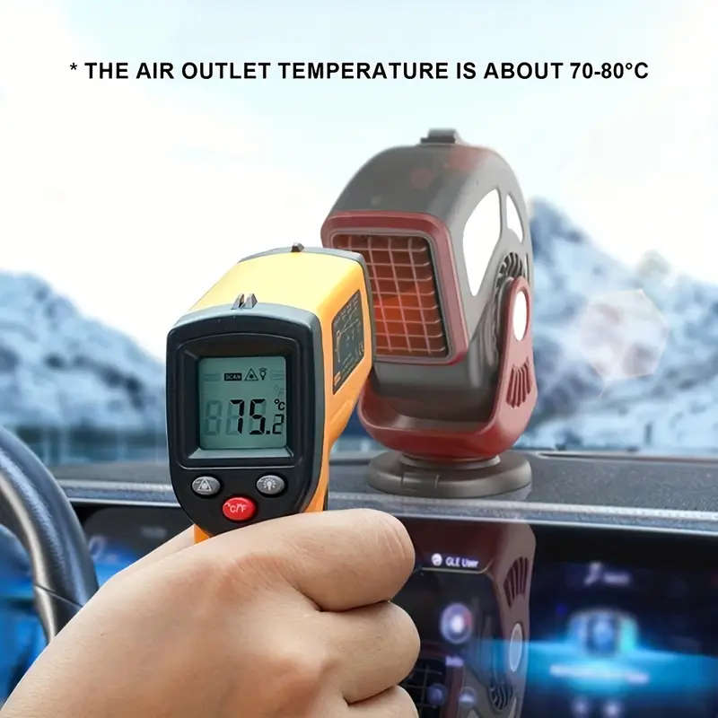1pc 150W Portable Electric Car Heater 12V Plug-in Fan with Defogger Defroster Demister Color sent ra