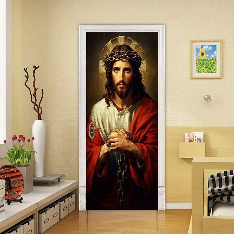 1pc 95.0x214.88cm Jesus Christian Themed Stickers
