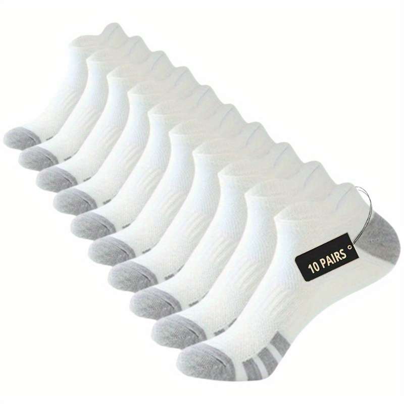 10 Pairs Of White One Size High Elastic Socks