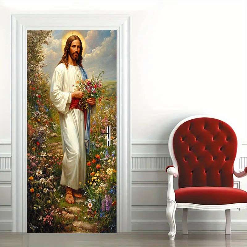 1pc 95.0x214.88cm Jesus Christian Themed Stickers