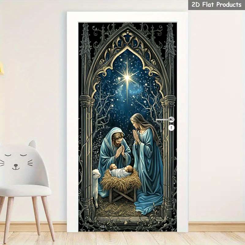 1pc 95.0x209.8cm Jesus Christian Themed Stickers