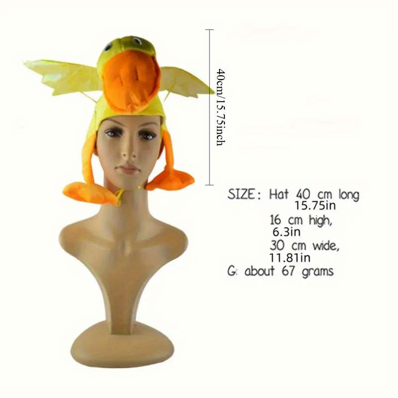 1pc Cute Duck Hat with Flapping Wings Animal Shaped Cap for Themed Parties Cheerleading Prop