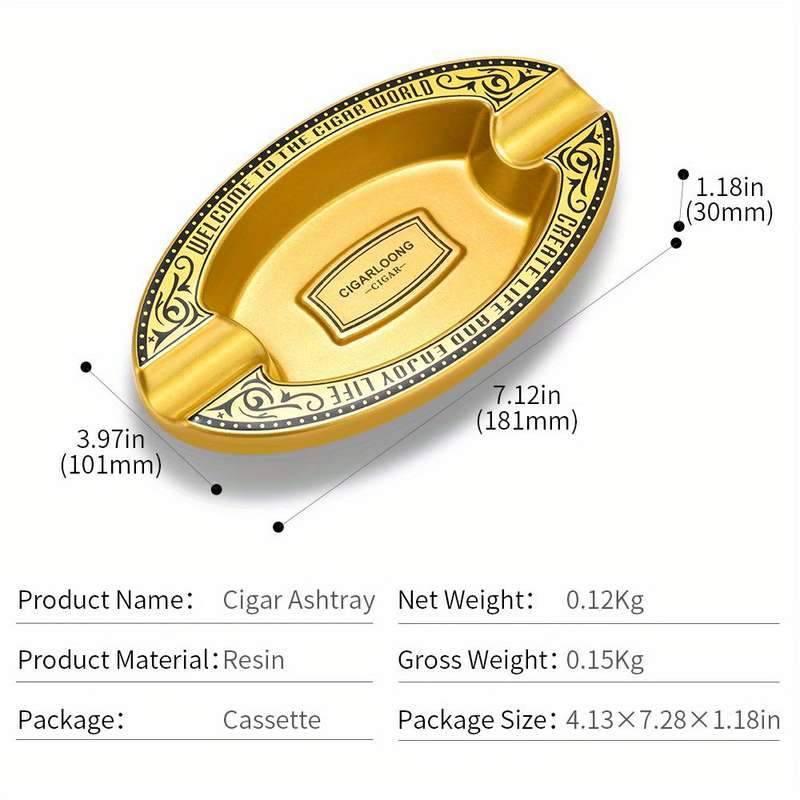 1pc Elegant Cigar Ashtrays with Intricate Designs Large Portable Decorative Snow Cigar Holder f