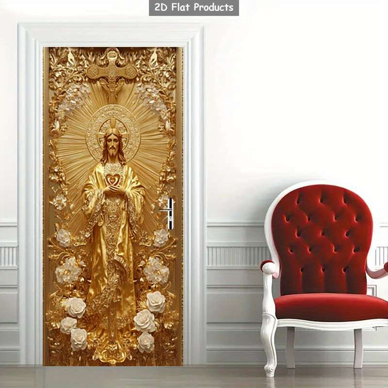 1pc 95.0x209.8cm Jesus Christian Themed Stickers