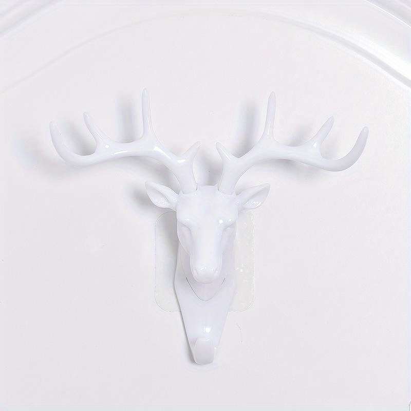 Deer Antler Wall Hook  Black Plastic  Easy-to-Install No-Drill Key Holder  Stylish  Fu
