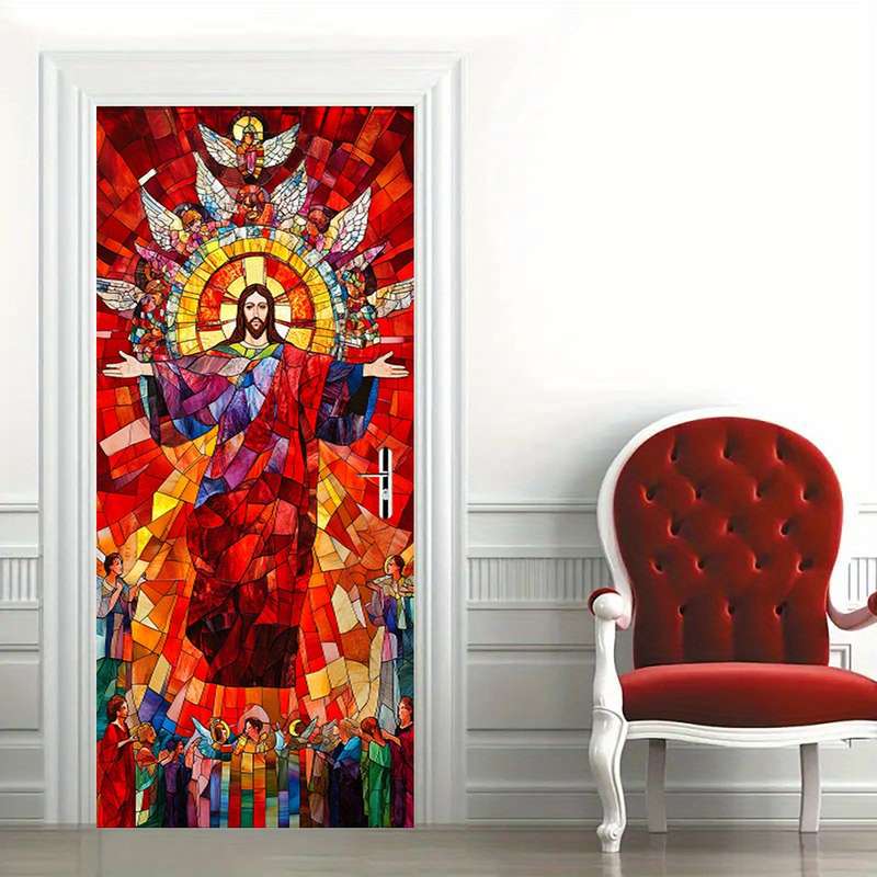 1pc 95.0x209.8cm Jesus Christian Themed Stickers