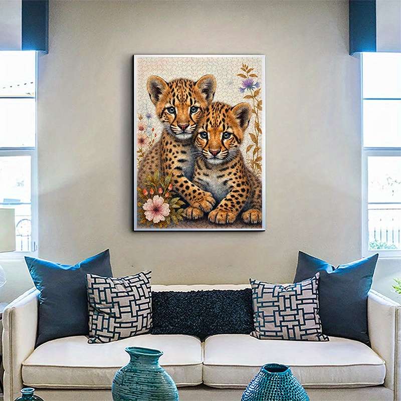 1000pcs Leopard Brothers Jigsaw Puzzle Premium Paper Anti-Scratch Waterproof Ch