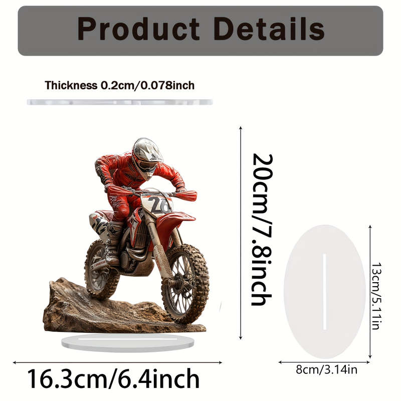 1pc 2D Flat    Design Mountain Bike Ornament Easter Gift Acrylic Sign Ornament Cozy
