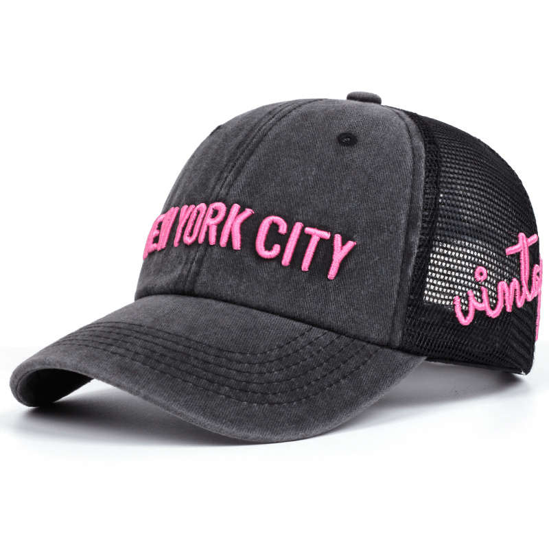 1pc Adjustable Women's NYC Baseball Cap Lightweight Breathable Polyester Sun Protection Hat with