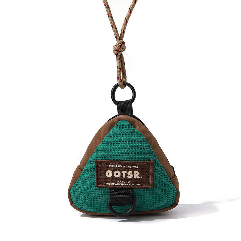 1pc Triangle Keychain Coin Purse Hanging Neck Casual Sling Bag Trendy Storage Pouch Creative Gift