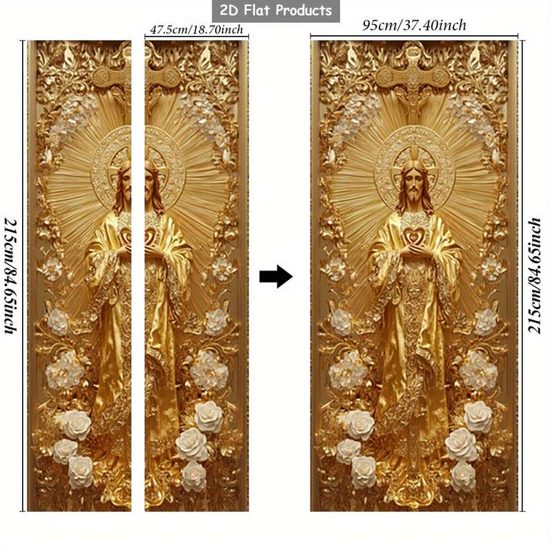 1pc 95.0x209.8cm Jesus Christian Themed Stickers