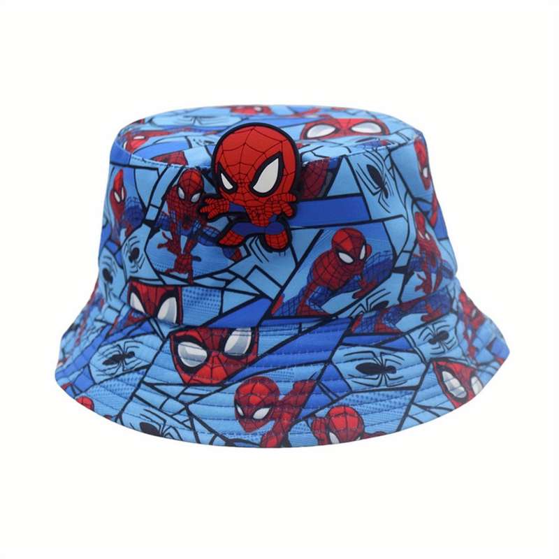 1pc Marvel Spider-Man Cartoon Character Style Fisherman Hat Best Choice for Travel and Outing