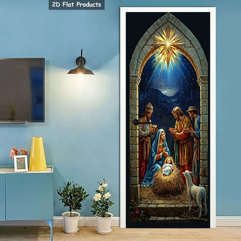 1pc 95.0x209.8cm Jesus Christian Themed Stickers