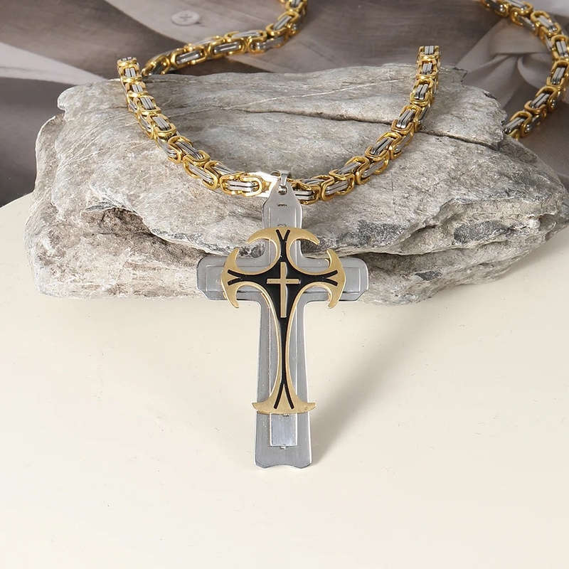 1 Piece Golden Jesus Theme Pendant