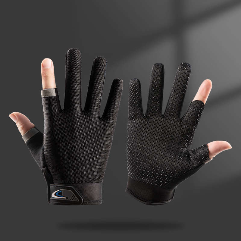 1 Pair Black Outdoor Sports Gloves
