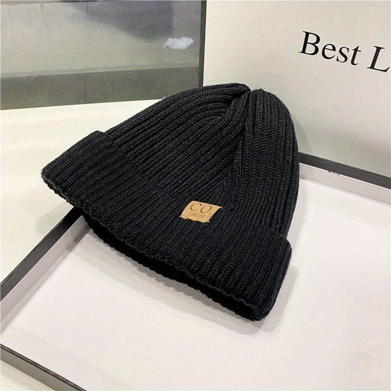 1pc Winter Warmth Plus Velvet Beanie Hat for Men Thickened Ear Protection Knit Cap 100% Polye