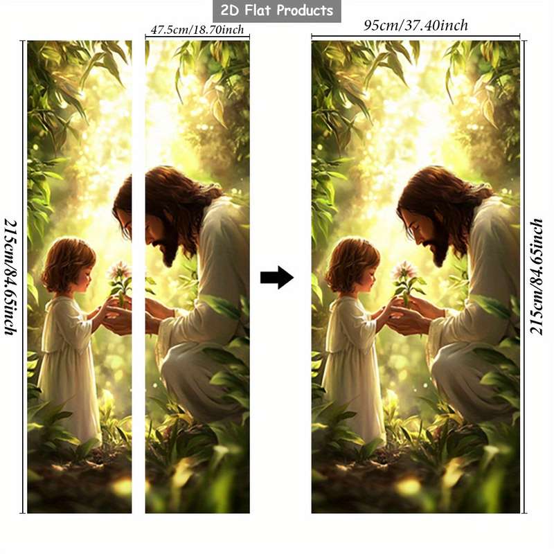 1pc 95.0x209.8cm Jesus Christian Themed Stickers