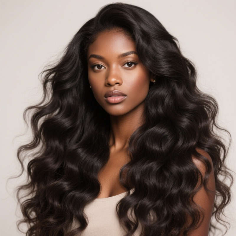 1Pc Black 71.12cm Fashion Design Wig