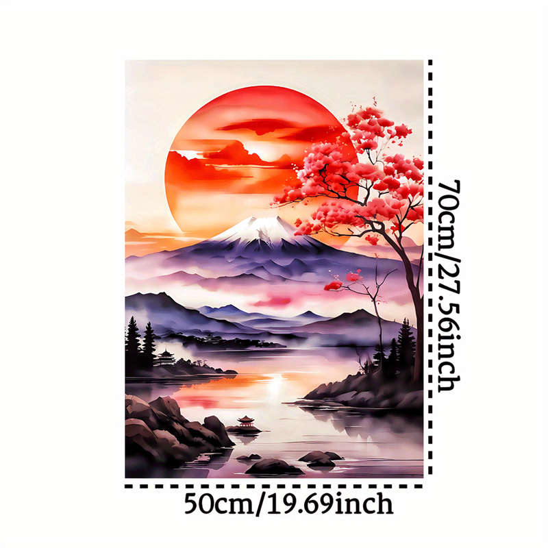 1000pcs Mount Fuji Cherry Blossom Tree Jigsaw Puzzle Large Paper Puzzle for Adult