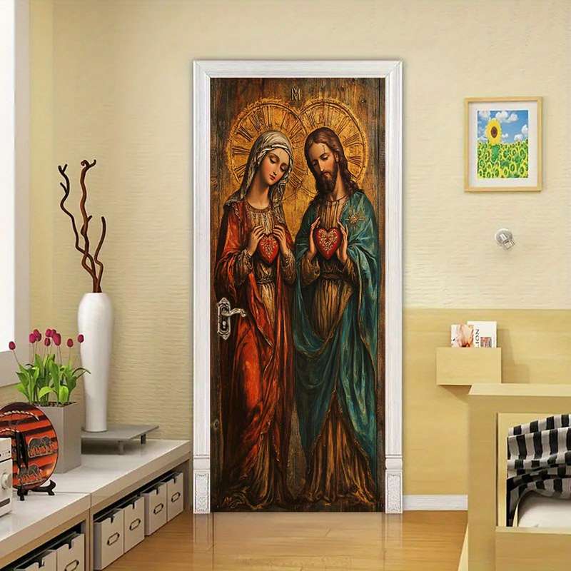 1pc 95.0x209.8cm Jesus Christian Themed Stickers