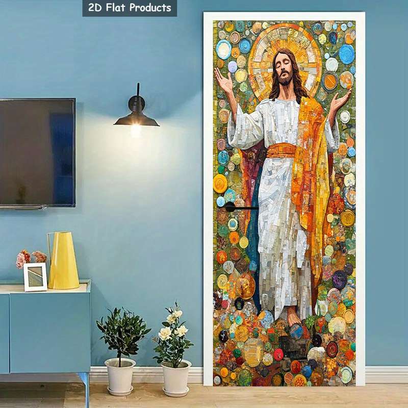 1pc 95.0x214.88cm Jesus Christian Themed Stickers