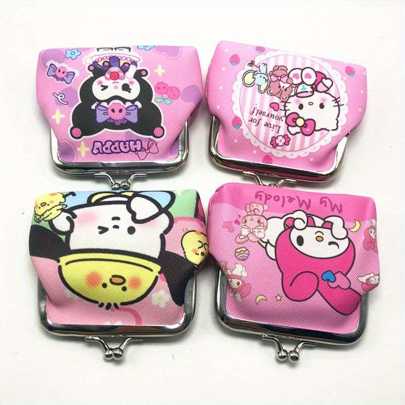 1pc For Hello Kitty Cartoon Coin Pouch Mini Clutch Kiss-Lock Purse Kawaii Storage Bag Wallet
