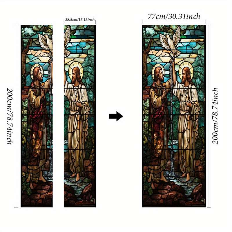 1pc 95.0x214.88cm Jesus Christian Themed Stickers