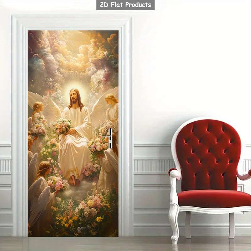 1pc 95.0x209.8cm Jesus Christian Themed Stickers